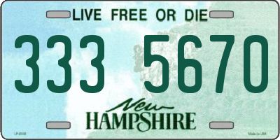 NH license plate 3335670
