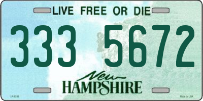 NH license plate 3335672