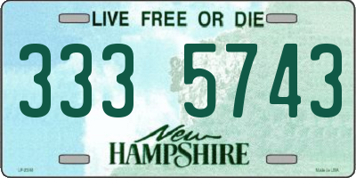 NH license plate 3335743