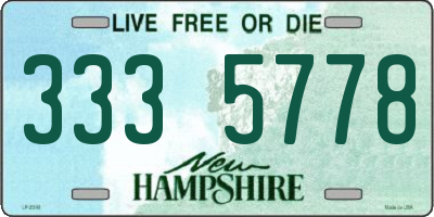 NH license plate 3335778