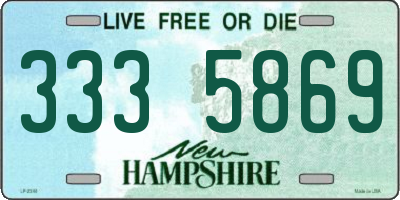 NH license plate 3335869