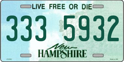 NH license plate 3335932