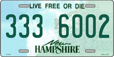 NH license plate 3336002