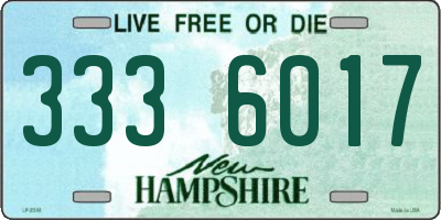 NH license plate 3336017