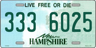 NH license plate 3336025