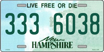 NH license plate 3336038