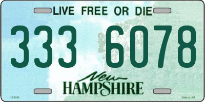 NH license plate 3336078