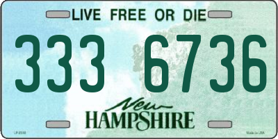 NH license plate 3336736