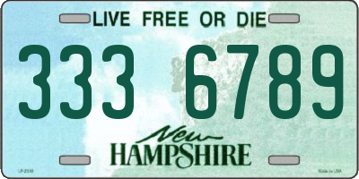 NH license plate 3336789
