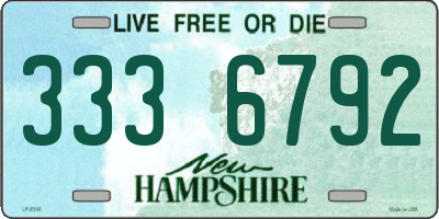 NH license plate 3336792