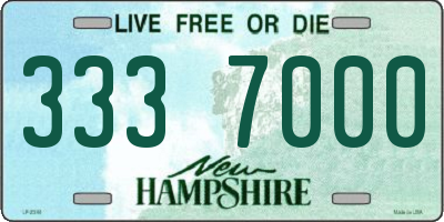 NH license plate 3337000