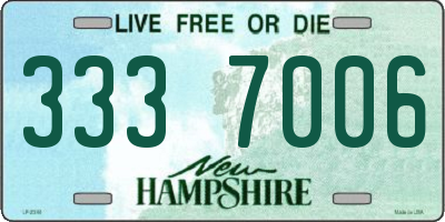NH license plate 3337006