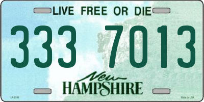 NH license plate 3337013