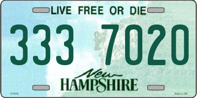 NH license plate 3337020