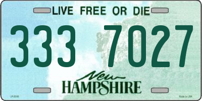 NH license plate 3337027