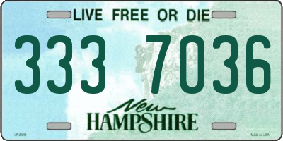 NH license plate 3337036