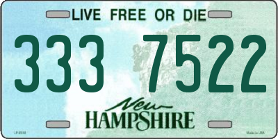 NH license plate 3337522