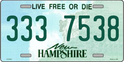 NH license plate 3337538