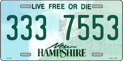 NH license plate 3337553