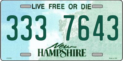 NH license plate 3337643