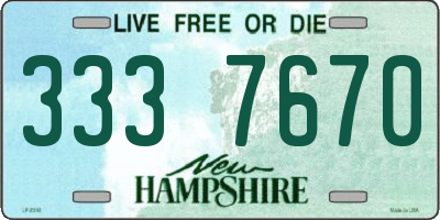 NH license plate 3337670