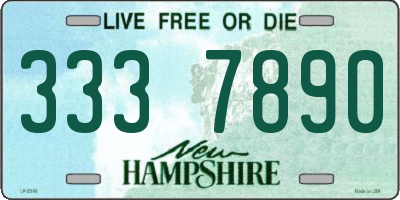 NH license plate 3337890