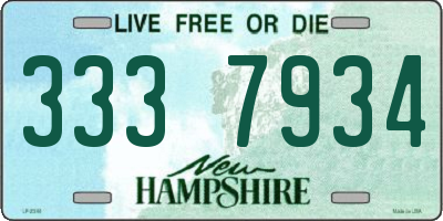 NH license plate 3337934