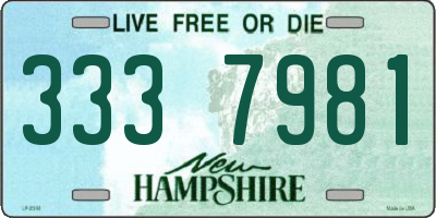 NH license plate 3337981