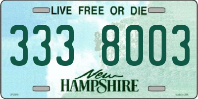 NH license plate 3338003