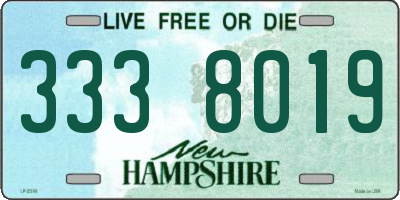 NH license plate 3338019