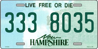 NH license plate 3338035
