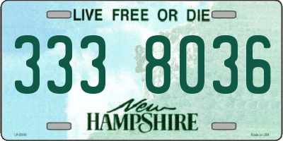 NH license plate 3338036