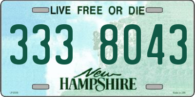 NH license plate 3338043