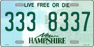 NH license plate 3338337