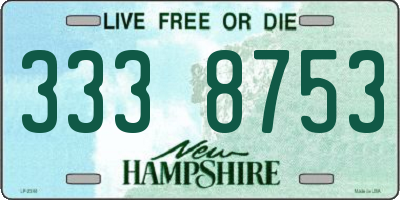 NH license plate 3338753