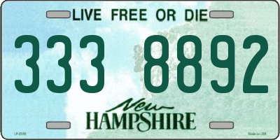 NH license plate 3338892