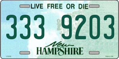 NH license plate 3339203