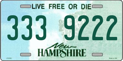 NH license plate 3339222