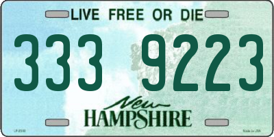 NH license plate 3339223