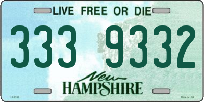 NH license plate 3339332