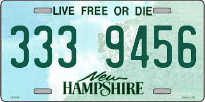 NH license plate 3339456