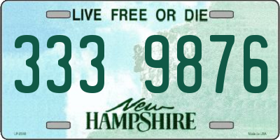NH license plate 3339876