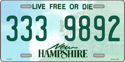 NH license plate 3339892