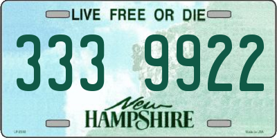 NH license plate 3339922
