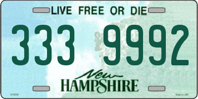 NH license plate 3339992