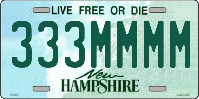 NH license plate 333MMMM