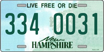 NH license plate 3340031