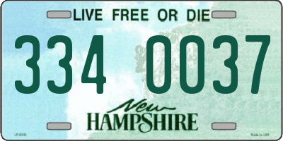NH license plate 3340037