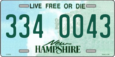 NH license plate 3340043