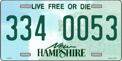 NH license plate 3340053